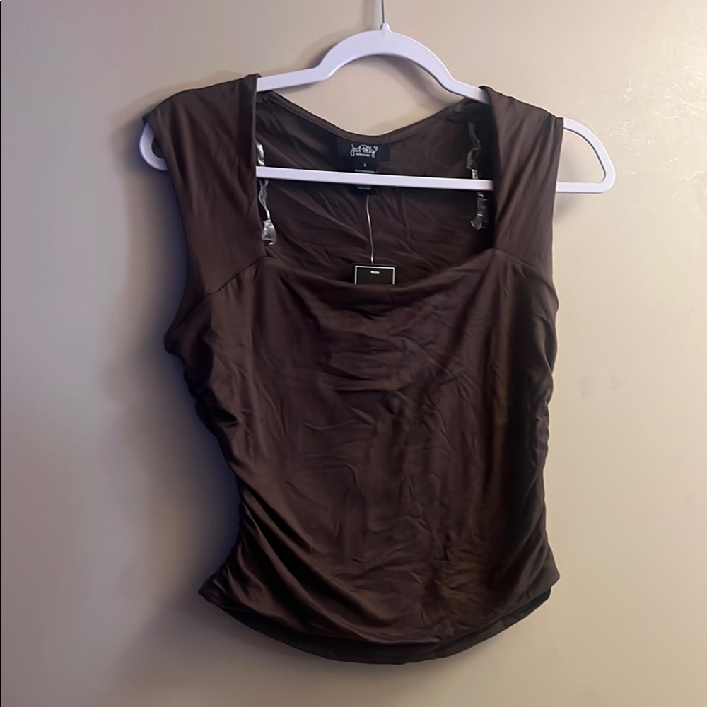 Brown Sleeveless Top